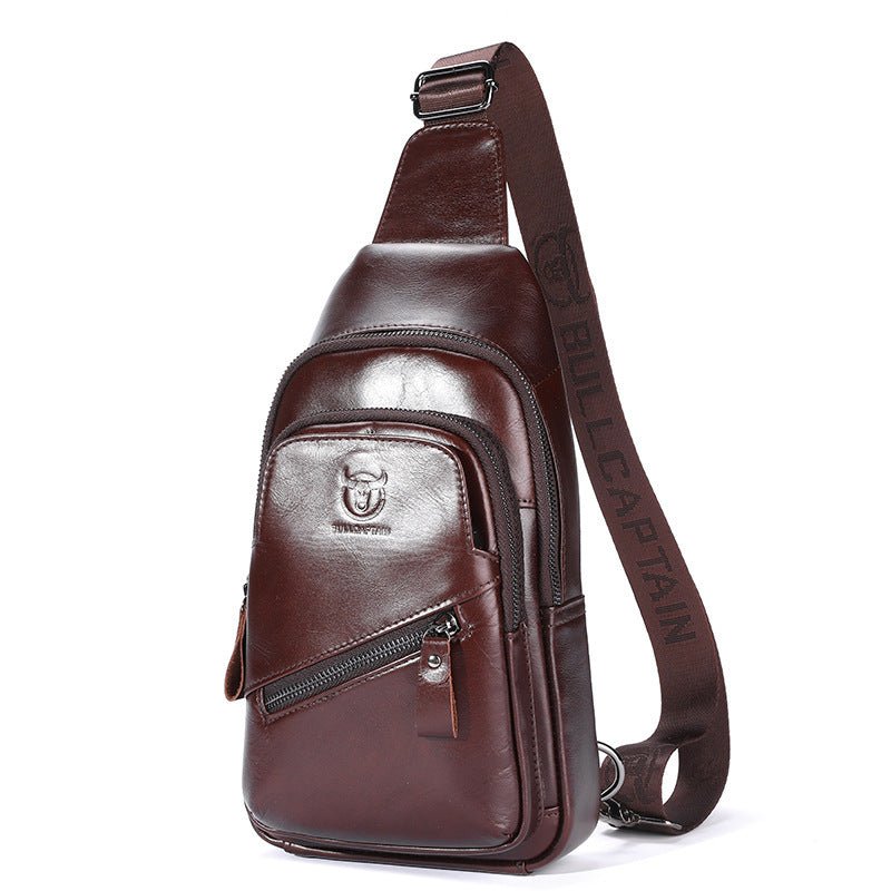 Large - capacity Genuine Leather Men's Shoulder Crossbody - AmiraMart