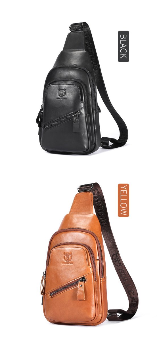 Large - capacity Genuine Leather Men's Shoulder Crossbody - AmiraMart