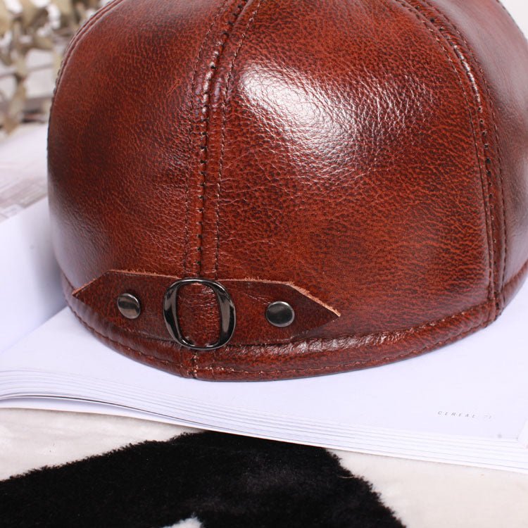 Leather beret thin ladies hat - AmiraMart