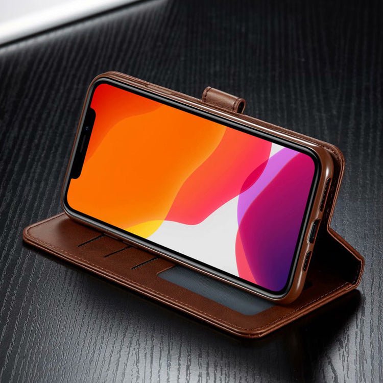 Leather Phone Case with Card Holder & Wallet - AmiraMart