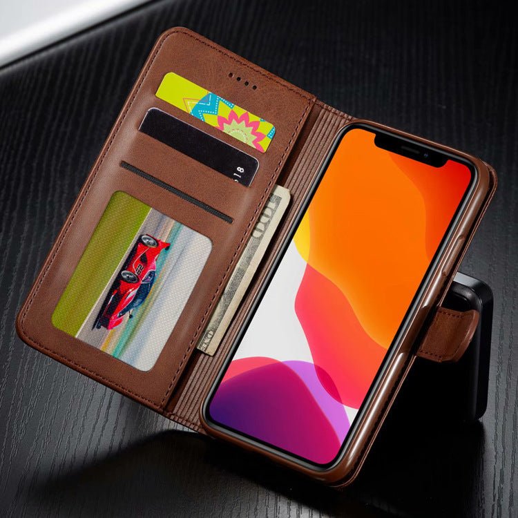 Leather Phone Case with Card Holder & Wallet - AmiraMart