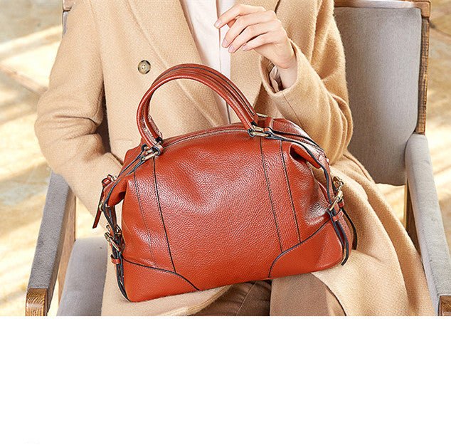 Leather Top Layer Cowhide Bag For Ladies - AmiraMart