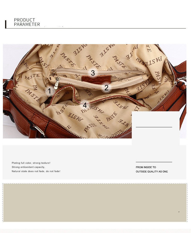 Leather Top Layer Cowhide Bag For Ladies - AmiraMart