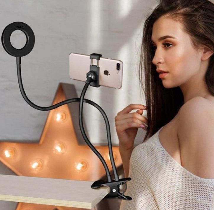 LED Selfie Ring Light for Live Adjustable Makeup Light - 8cm Stand - AmiraMart