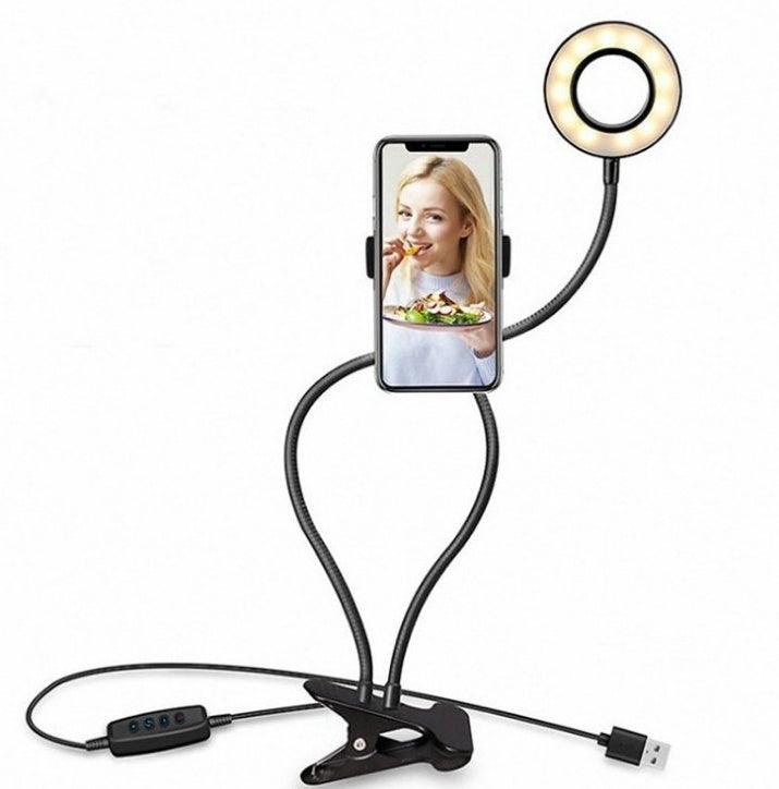 LED Selfie Ring Light for Live Adjustable Makeup Light - 8cm Stand - AmiraMart