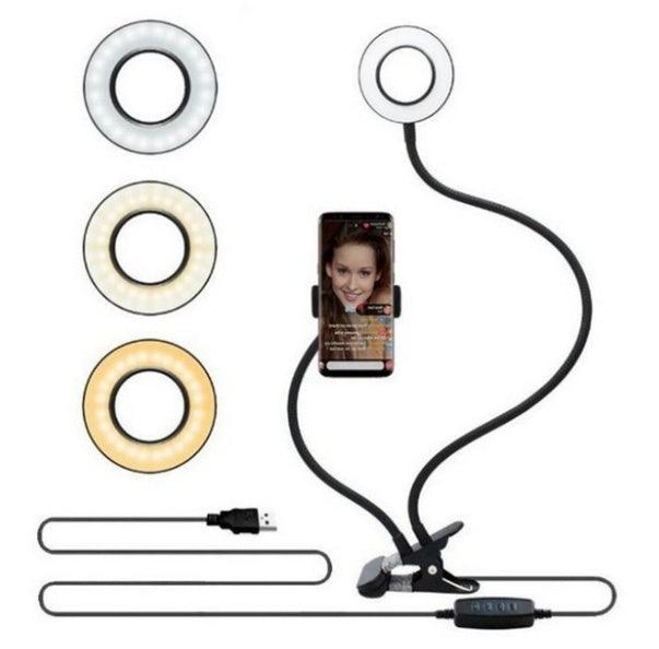 LED Selfie Ring Light for Live Adjustable Makeup Light - 8cm Stand - AmiraMart