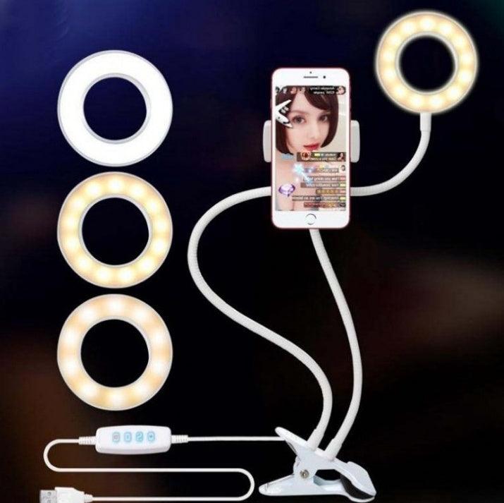 LED Selfie Ring Light for Live Adjustable Makeup Light - 8cm Stand - AmiraMart