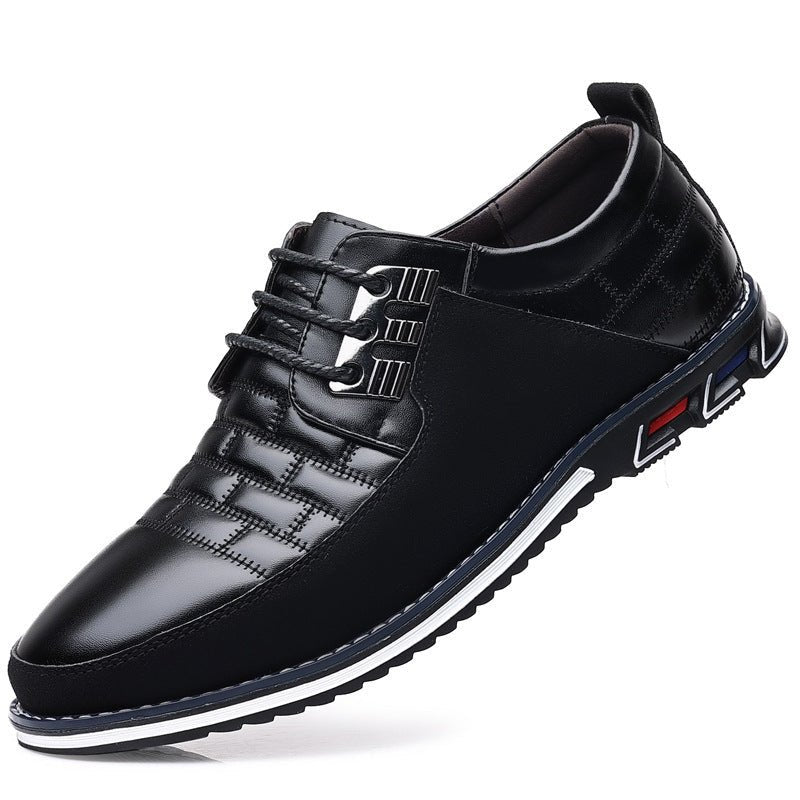 Lightweight Casual Regular Men's Lace Up Leather Shoes - AmiraMart