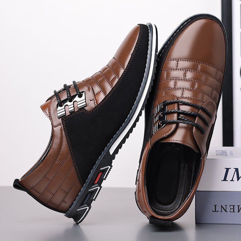 Lightweight Casual Regular Men's Lace Up Leather Shoes - AmiraMart