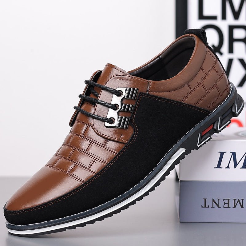 Lightweight Casual Regular Men's Lace Up Leather Shoes - AmiraMart