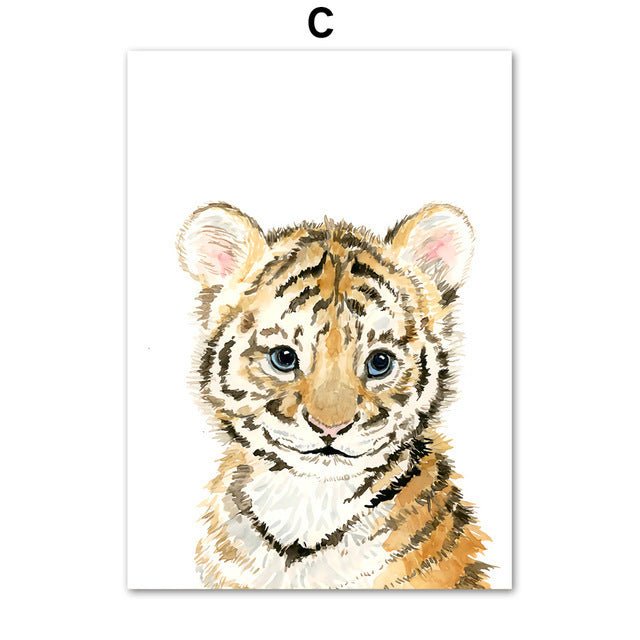 Lion Tiger Animal Hanging Painting Canvas Painting - AmiraMart