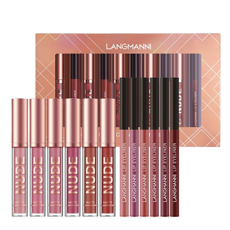 Lip Liner And Lipstick Makeup 12 Pcs Set - AmiraMart
