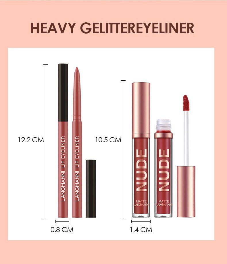 Lip Liner And Lipstick Makeup 12 Pcs Set - AmiraMart