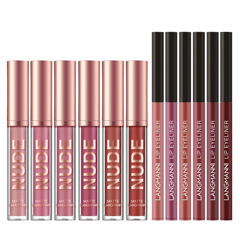 Lip Liner And Lipstick Makeup 12 Pcs Set - AmiraMart