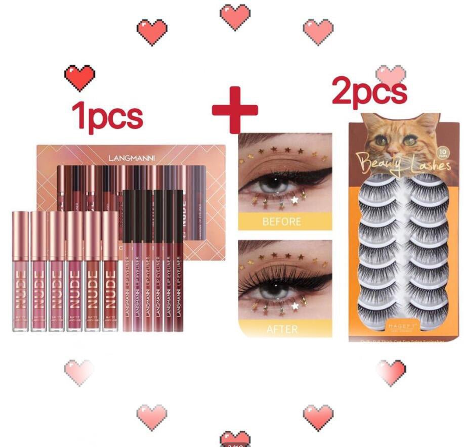 Lip Liner And Lipstick Makeup 12 Pcs Set - AmiraMart
