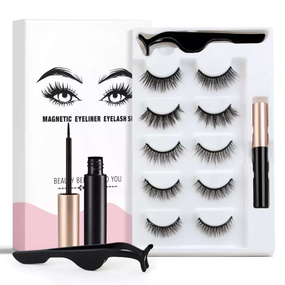 Liquid Eyeliner Magnetic False Eyelashes Set - AmiraMart