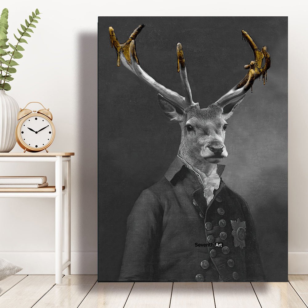 Living Room Decor Wall Decor Black Wildlife Canvas Poster Print - AmiraMart