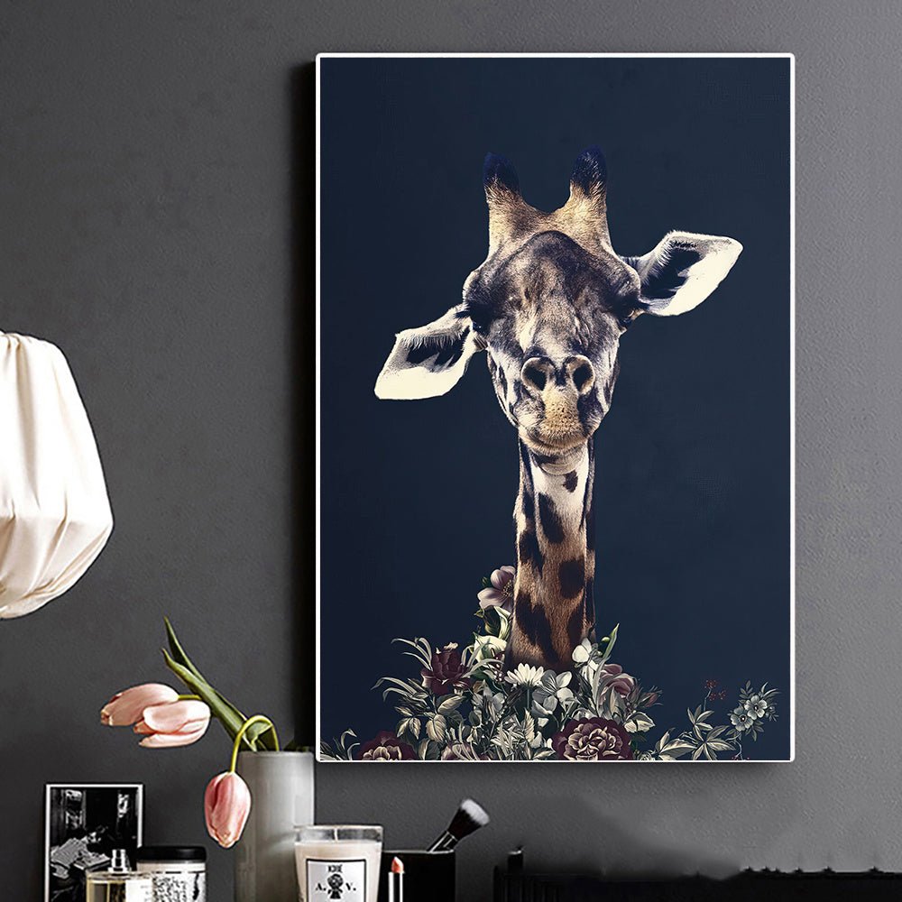 Living Room Decor Wall Decor Black Wildlife Canvas Poster Print - AmiraMart