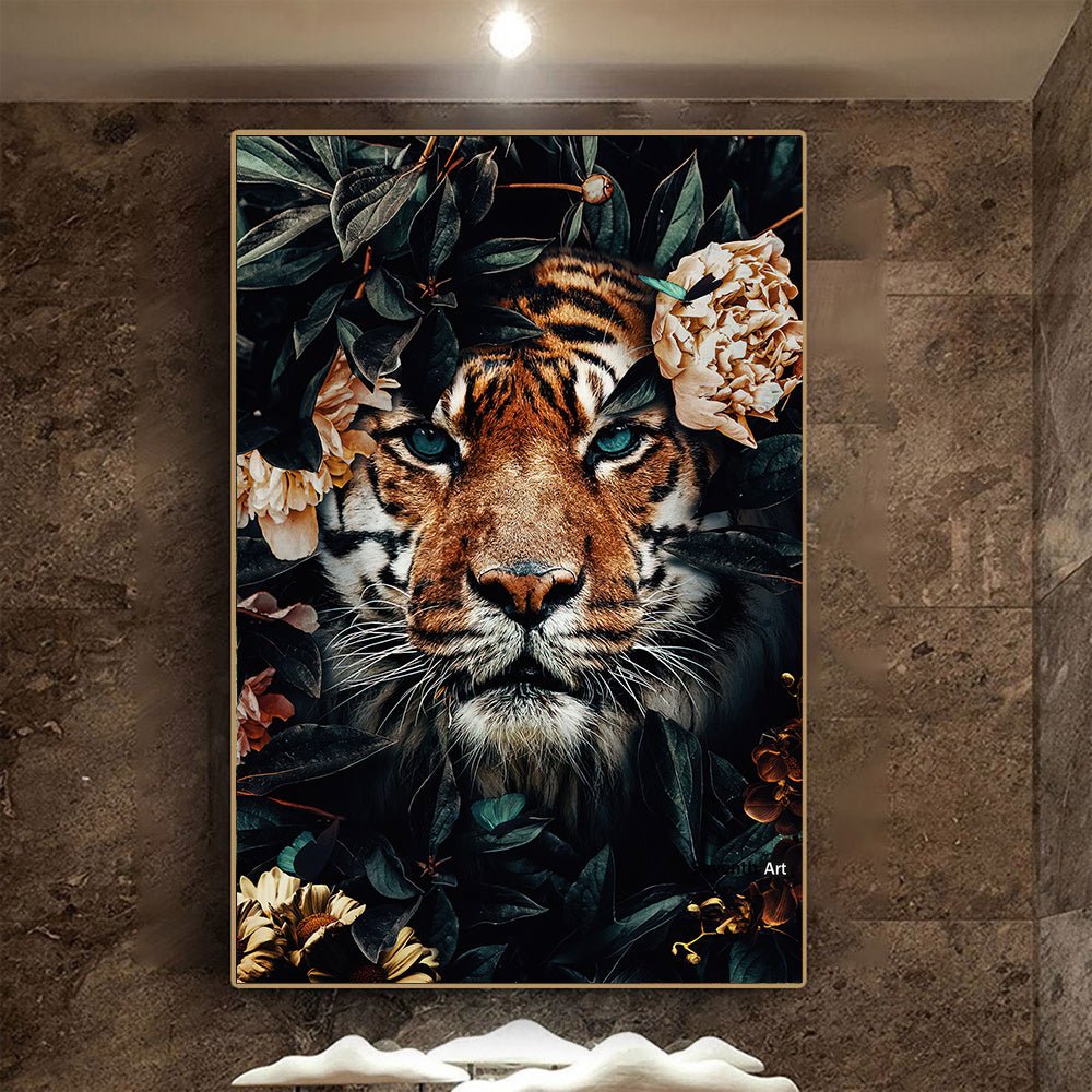 Living Room Decor Wall Decor Black Wildlife Canvas Poster Print - AmiraMart
