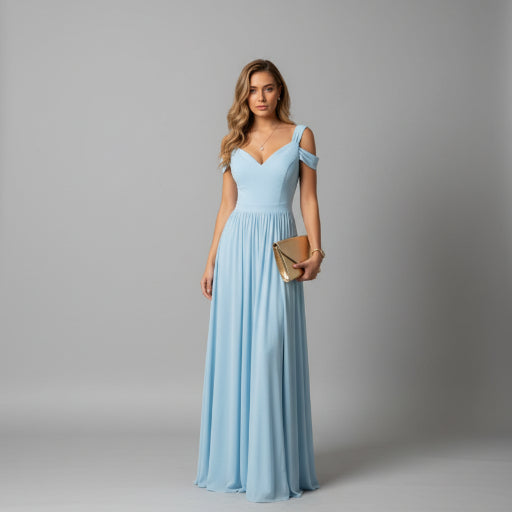 Long Floor Length Elegant Greek Style Pleated Dress - AmiraMart