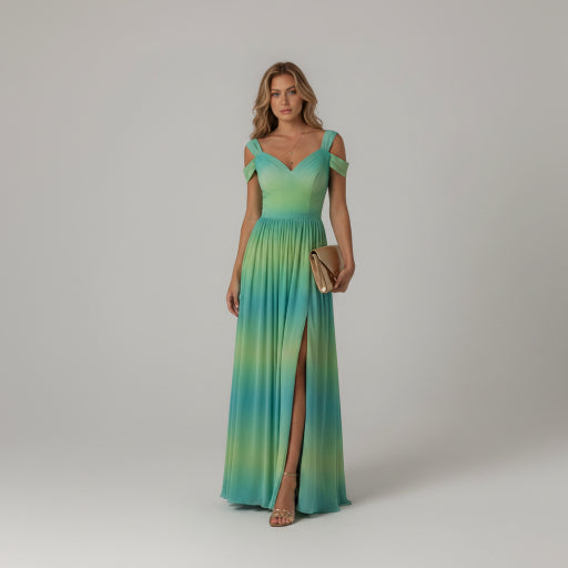 Long Floor Length Elegant Greek Style Pleated Dress - AmiraMart