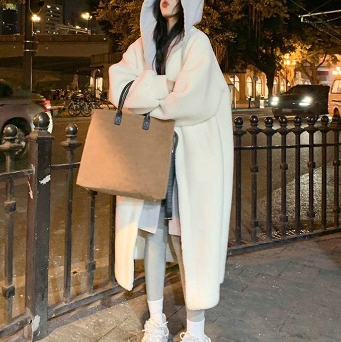Long Hooded Dress Coat - AmiraMart