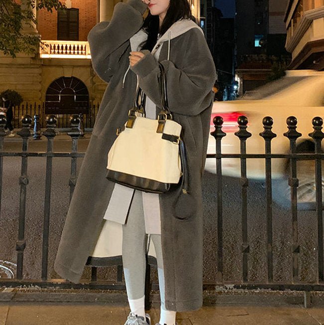 Long Hooded Dress Coat - AmiraMart