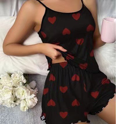 Love Women's Two - Piece Pajama Set with Braces - AmiraMart
