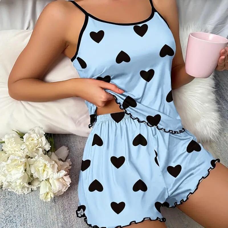 Love Women's Two - Piece Pajama Set with Braces - AmiraMart