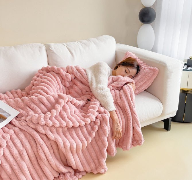 Luxury Rabbit Fur Blanket – Double - Sided Velvet & Ultra - Warm - AmiraMart