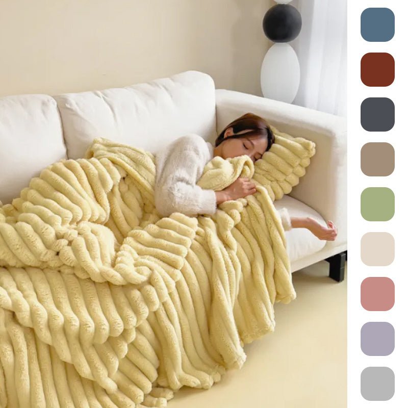 Luxury Rabbit Fur Blanket – Double - Sided Velvet & Ultra - Warm - AmiraMart