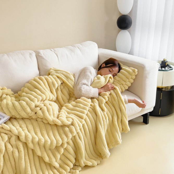 Luxury Rabbit Fur Blanket – Double - Sided Velvet & Ultra - Warm - AmiraMart