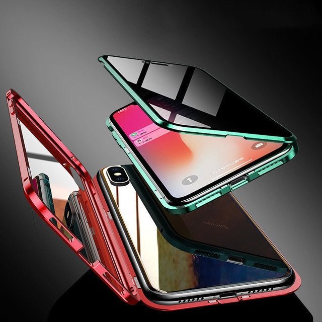 Magnetic Privacy Glass Phone Case with Anti - peep Protection - AmiraMart