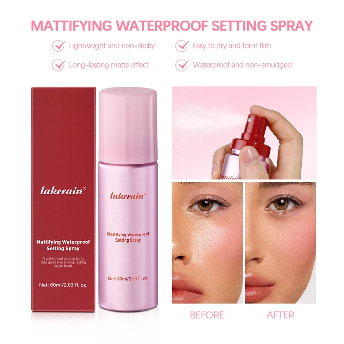 Makeup Mist Spray Long - lasting Matte Makeup Effect Waterproof - AmiraMart