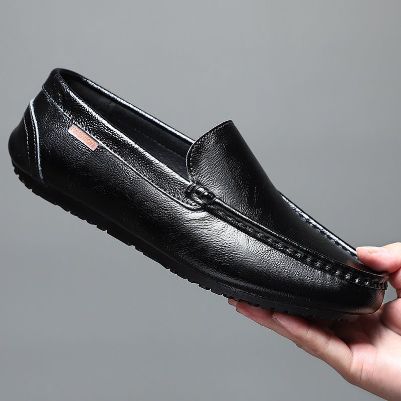 Male Slip - on Casual Leather Shoes - AmiraMart