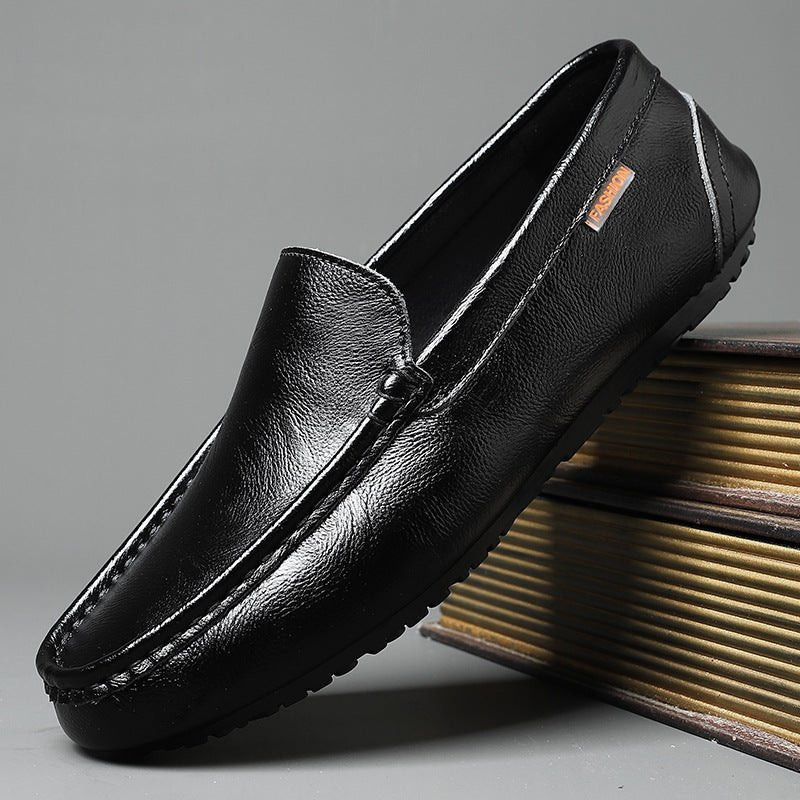 Male Slip - on Casual Leather Shoes - AmiraMart