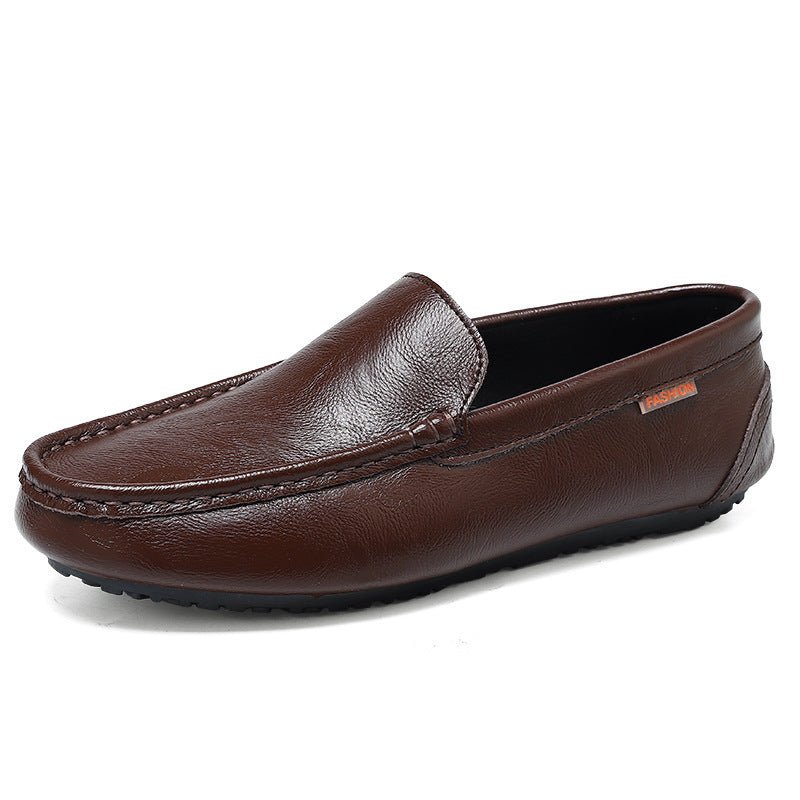 Male Slip - on Casual Leather Shoes - AmiraMart