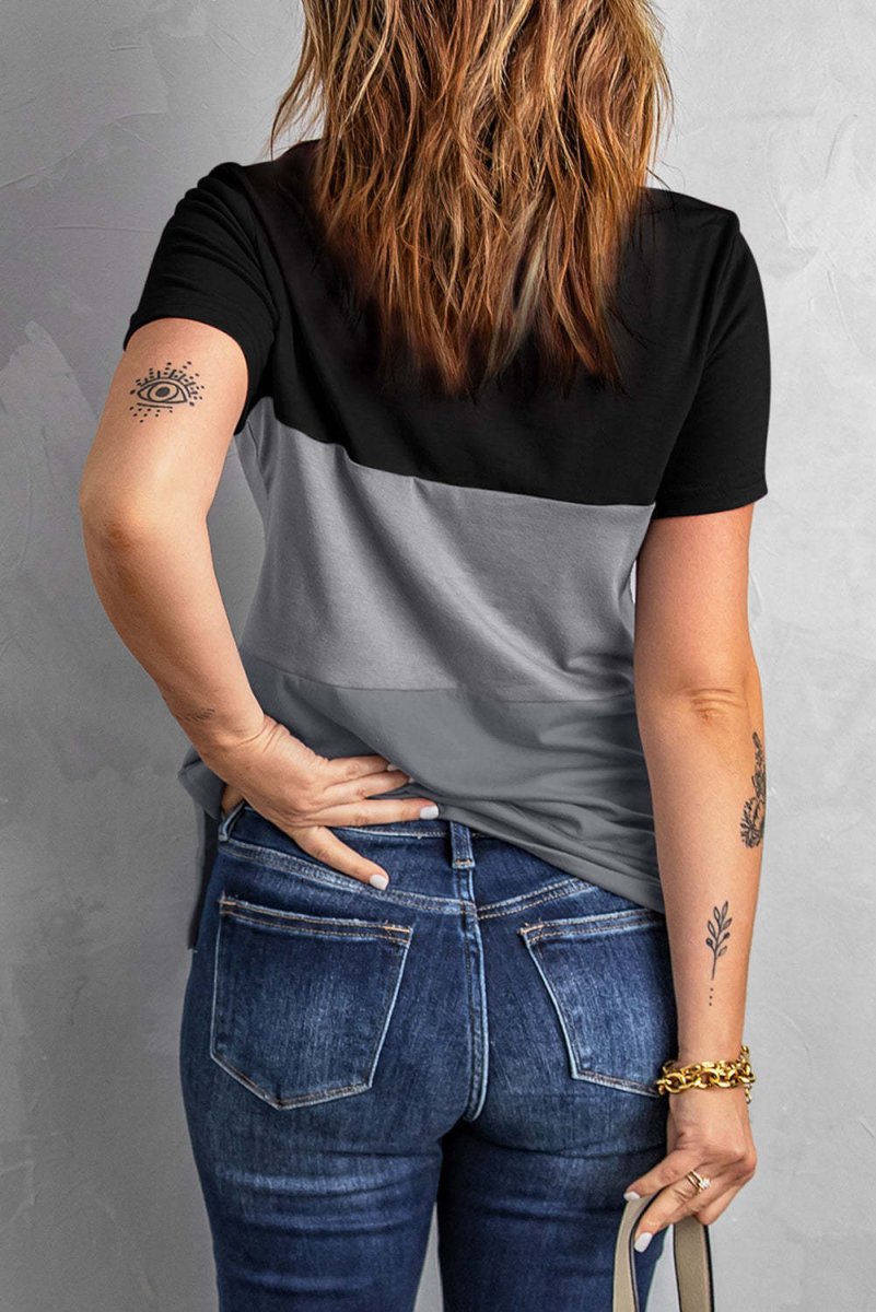 Match Color Short - Sleeved T-shirt - AmiraMart