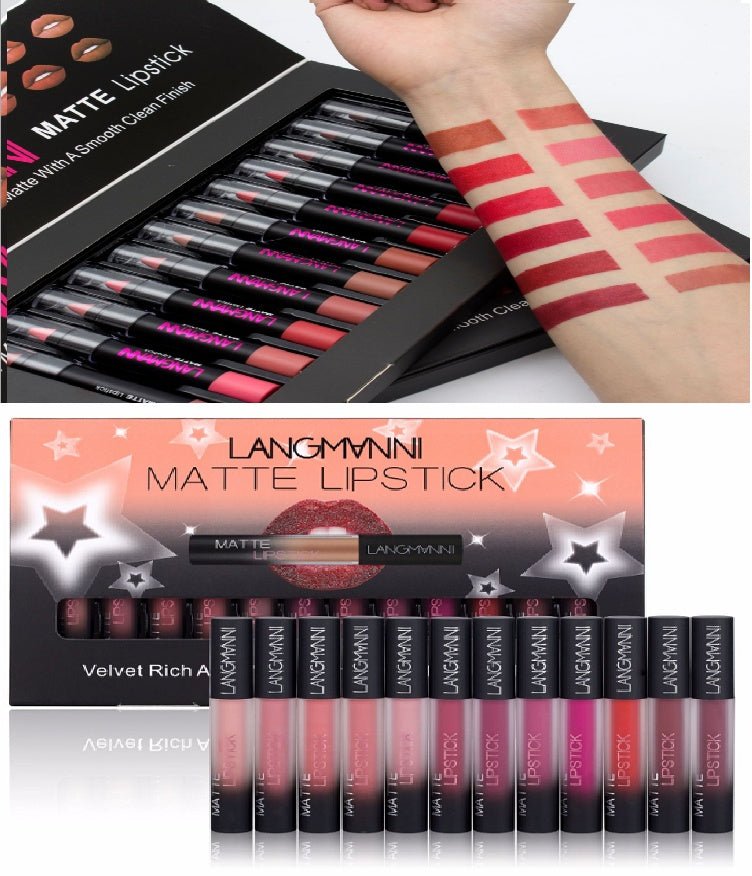 Waterproof Long - lasting Velvet Lipstick Set - AmiraMart