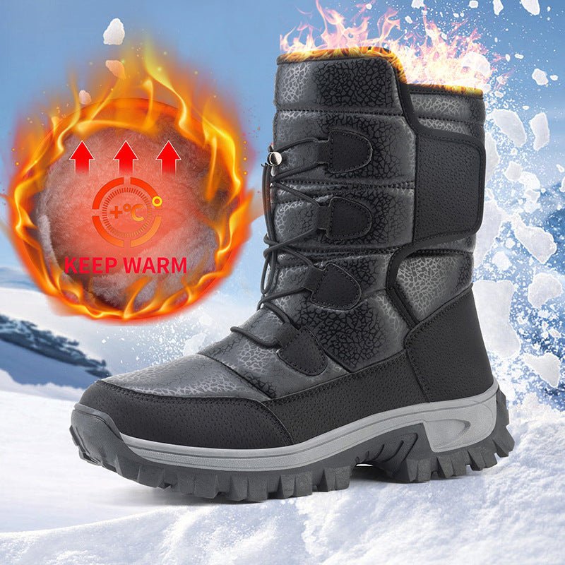 Men And Women Fleece - lined Warm Snow Boots - AmiraMart