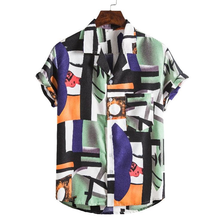 Men Short sleeved beach shirts - AmiraMart
