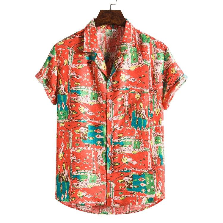 Men Short sleeved beach shirts - AmiraMart