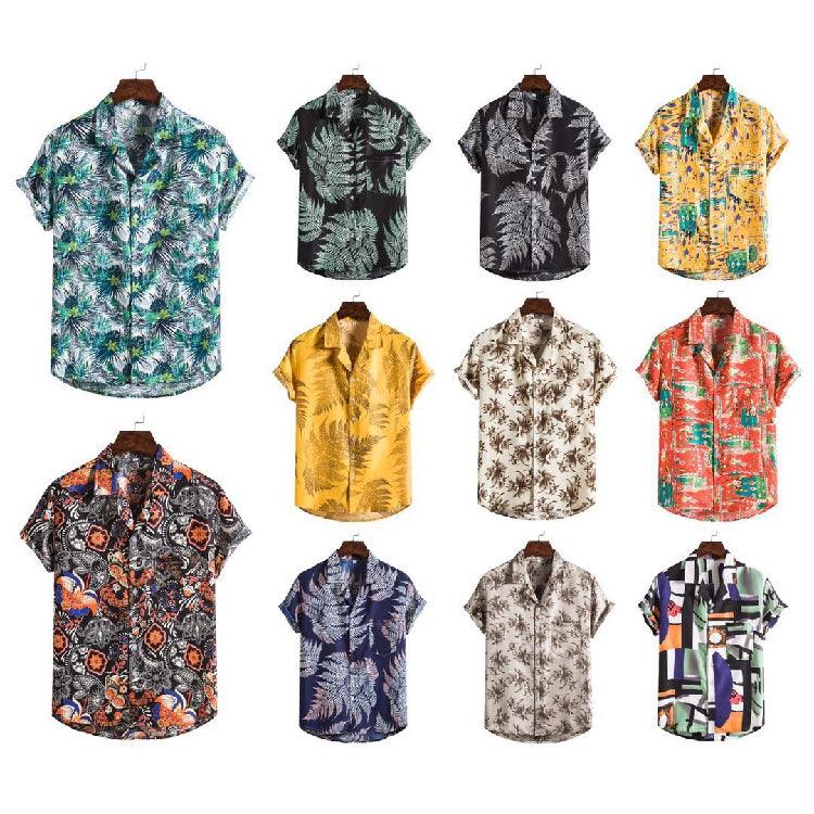 Men Short sleeved beach shirts - AmiraMart