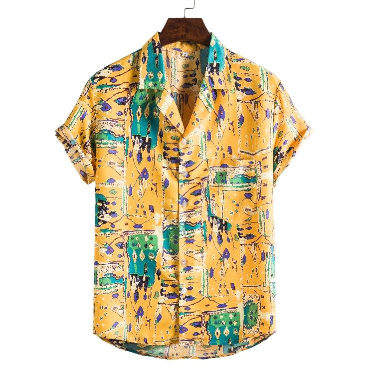 Men Short sleeved beach shirts - AmiraMart