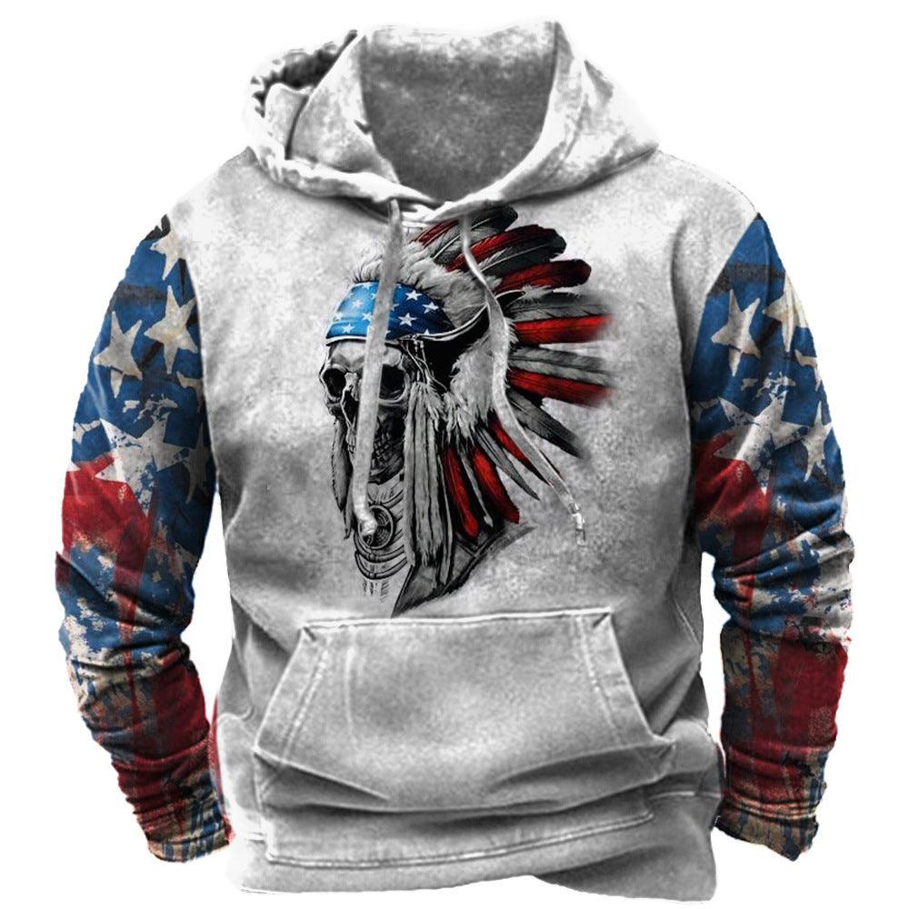 Men's 3D Printed Hooded Pocket Sweatshirt - AmiraMart
