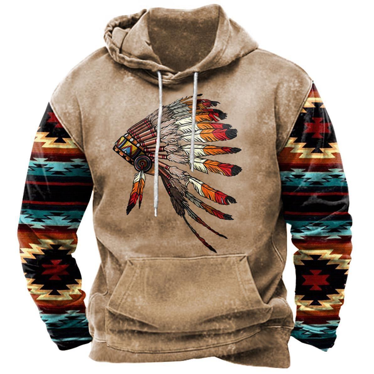 Men's 3D Printed Hooded Pocket Sweatshirt - AmiraMart