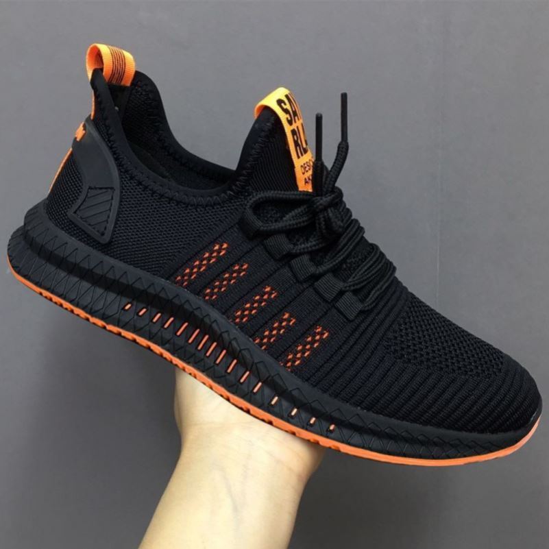 Men’s All - Black Work Shoes – Breathable & Lightweight - AmiraMart
