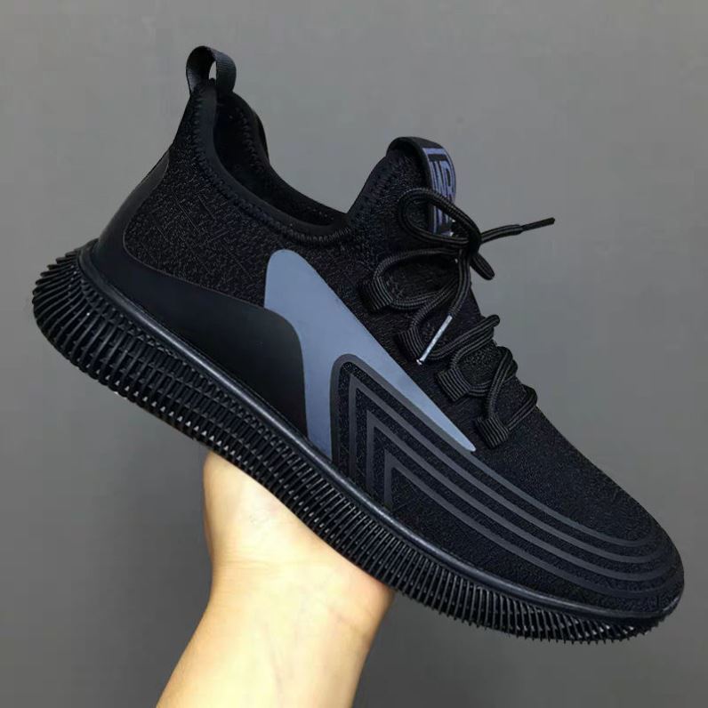 Men’s All - Black Work Shoes – Breathable & Lightweight - AmiraMart