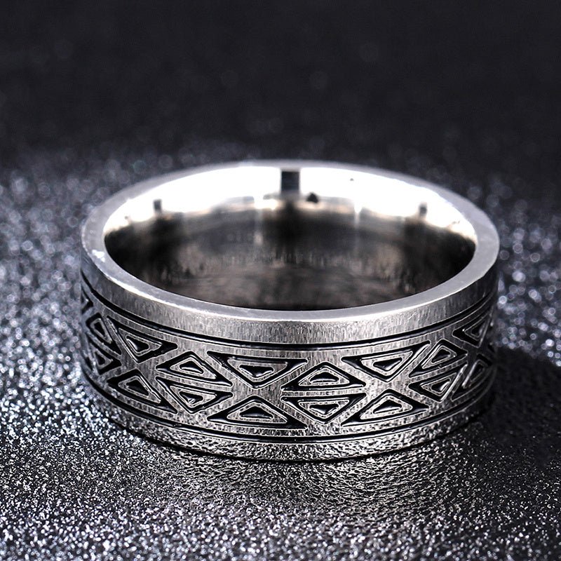 Mens And Womens Triangle Titanium Ring - AmiraMart