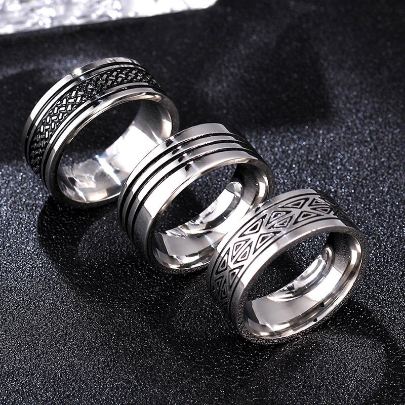 Mens And Womens Triangle Titanium Ring - AmiraMart